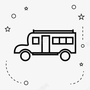 小型公共汽车交通工具面包车图标图标