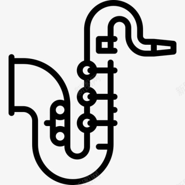 萨克斯管乐器2线型图标图标