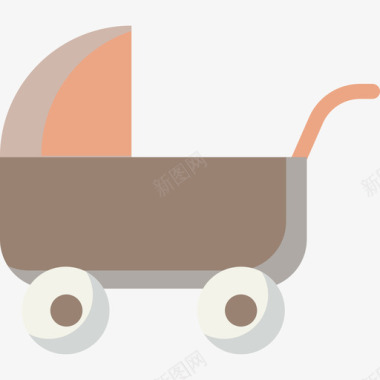 婴儿推车可爱的婴儿玩具平板图标图标