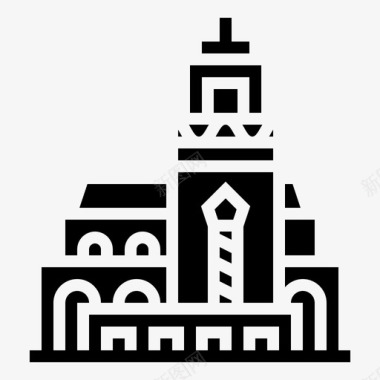 哈桑清真寺非洲建筑图标图标