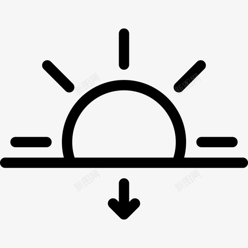 日落天气和保险2线性图标svg_新图网 https://ixintu.com 天气和保险2 日落 线性