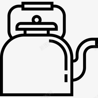 水壶厨房7线性图标图标