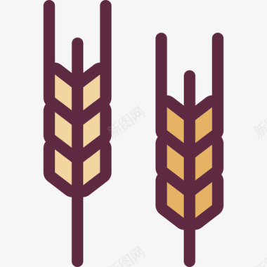 小麦秋季元素2线性颜色图标图标