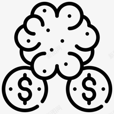 头脑风暴货币美元图标图标