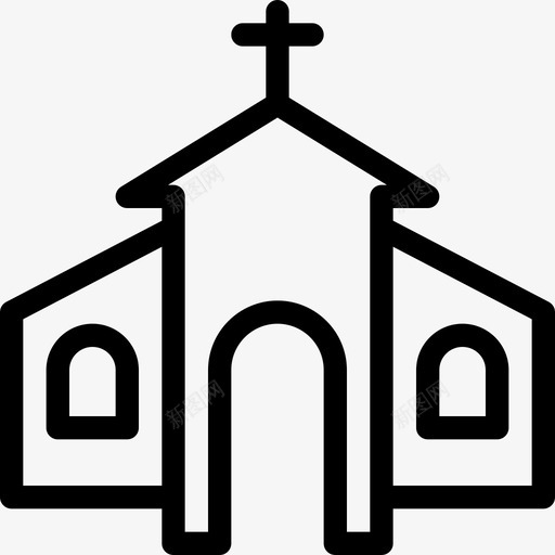 教堂地点5直线图标svg_新图网 https://ixintu.com 地点5 教堂 直线