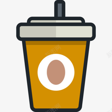 咖啡商务元素4线性颜色图标图标
