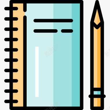 笔记本办公材料线颜色图标图标
