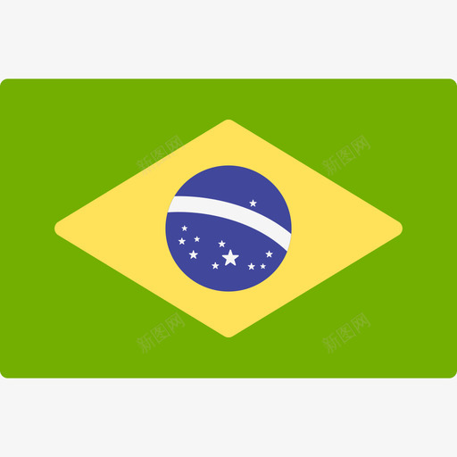 巴西国际国旗长方形图标svg_新图网 https://ixintu.com 国际国旗 巴西 长方形