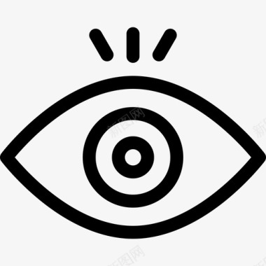 眼睛计算机安全7线性图标图标
