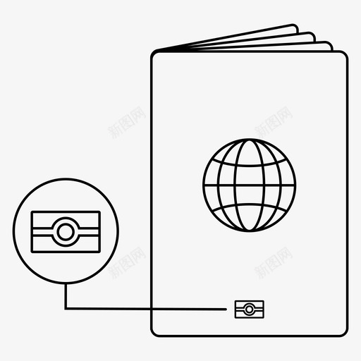 生物护照芯片生物识别护照芯片电子护照图标svg_新图网 https://ixintu.com 数字护照 生物护照芯片 生物识别护照芯片 电子护照