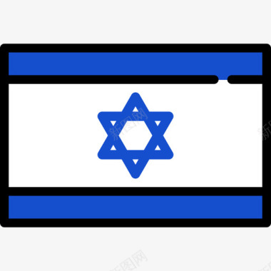 以色列旗帜收藏长方形图标图标