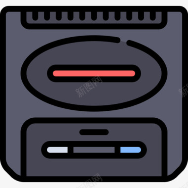 游戏机游戏4线性颜色图标图标