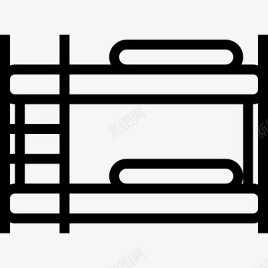 床铺家用和家具元件直线型图标图标