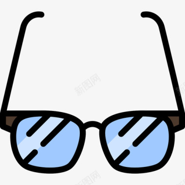 眼镜时髦款式3线性颜色图标图标