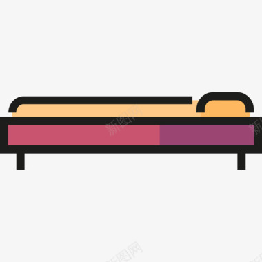 床酒店2线性颜色图标图标