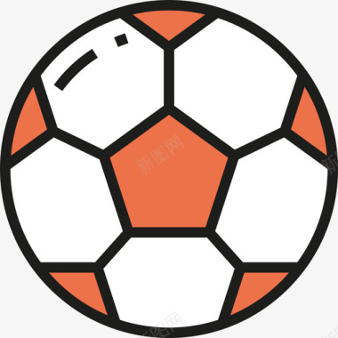 足球运动4线性颜色图标图标