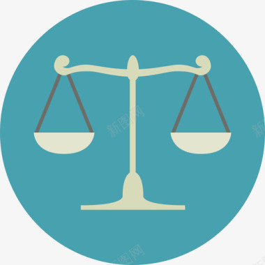 正义尺度法律圆形平面图标图标