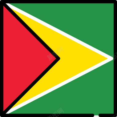 圭亚那国旗收藏3方形图标图标