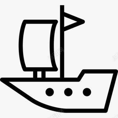 帆船运输装置2直线图标图标