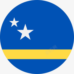 库拉索岛库拉索岛乡村旗帜圆形图标高清图片