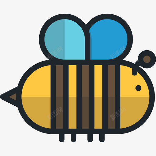蜜蜂自然的线颜色线颜色图标svg_新图网 https://ixintu.com 线颜色 自然的线颜色 蜜蜂
