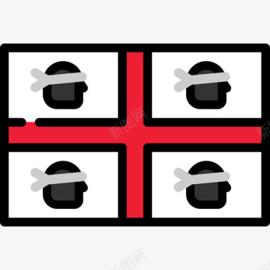 撒丁岛旗帜收藏长方形图标图标