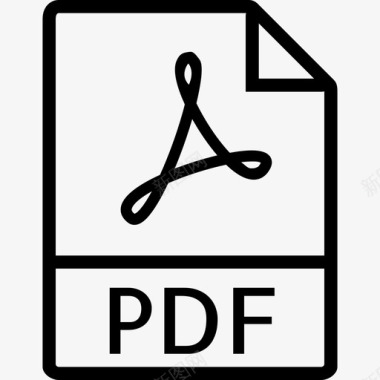 Pdf文件类型集合线性图标图标