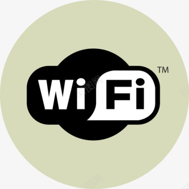 Wifi技术圆形平面图标图标