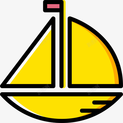 帆船婴儿14号黄色图标svg_新图网 https://ixintu.com 婴儿14号 帆船 黄色