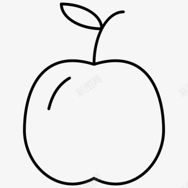 苹果水果食物2个轮廓图标图标