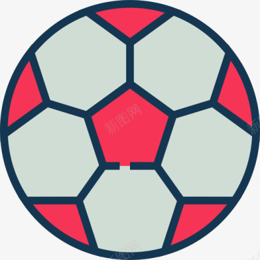 足球运动6线性颜色图标图标