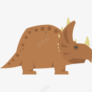 安息龙恐龙扁平图标图标