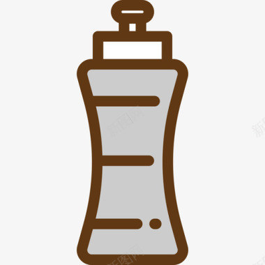 水瓶健身线性颜色图标图标