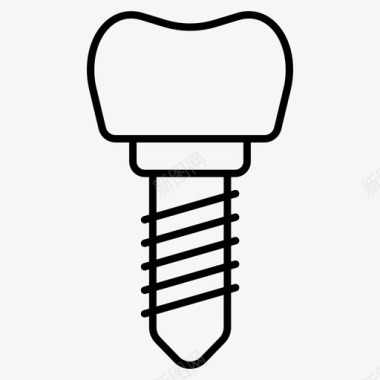 牙科植入物人工牙齿图标图标