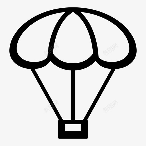 降落伞飞行包裹图标svg_新图网 https://ixintu.com 包裹 旅行 车辆 运输 降落伞 飞行