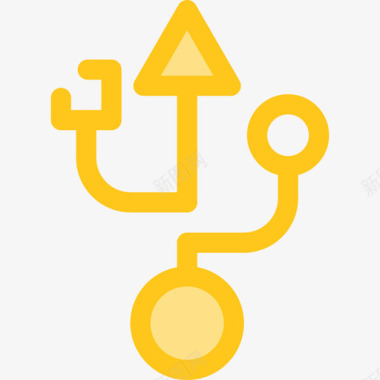 Usb用户接口10黄色图标图标