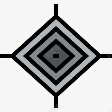十字架墨西哥元素8线形颜色图标图标