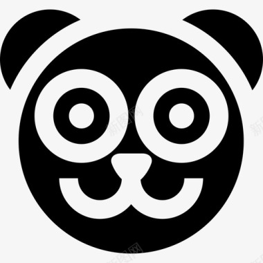 熊猫动物18填充图标图标