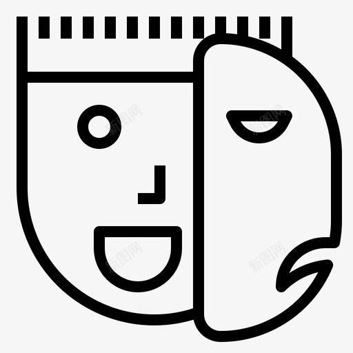戏剧表演面具图标svg_新图网 https://ixintu.com 学习主题 微笑 悲伤 戏剧 表演 面具