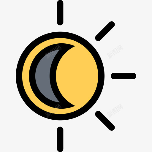 日食天气和保险色彩图标svg_新图网 https://ixintu.com 天气和保险 日食 色彩