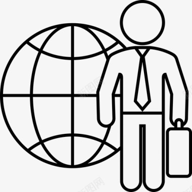 世界商业国际人图标图标