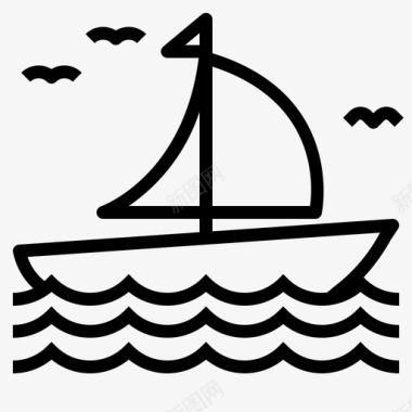 船帆船运输图标图标