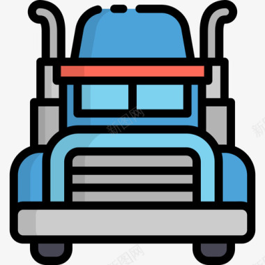卡车加油站线颜色图标图标