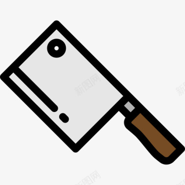 切肉刀食品和餐厅大包装颜色线性颜色图标图标