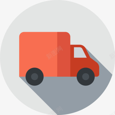 送货卡车装运和交付2扁平图标图标