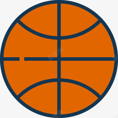 篮球运动6线性颜色图标图标