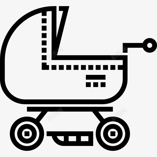 童车婴儿和玩具5线性图标svg_新图网 https://ixintu.com 婴儿和玩具5 童车 线性