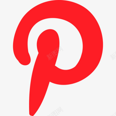 Pinterest手绘社交网络彩色图标图标