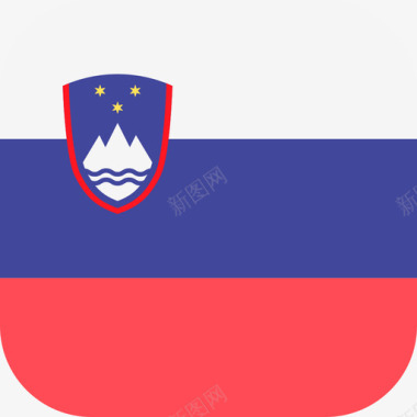 斯洛文尼亚国际国旗3圆形方形图标图标