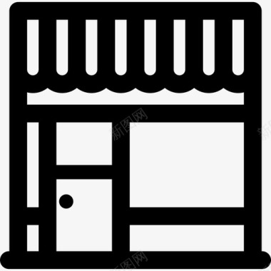 商店创业和商业图标集合线性图标